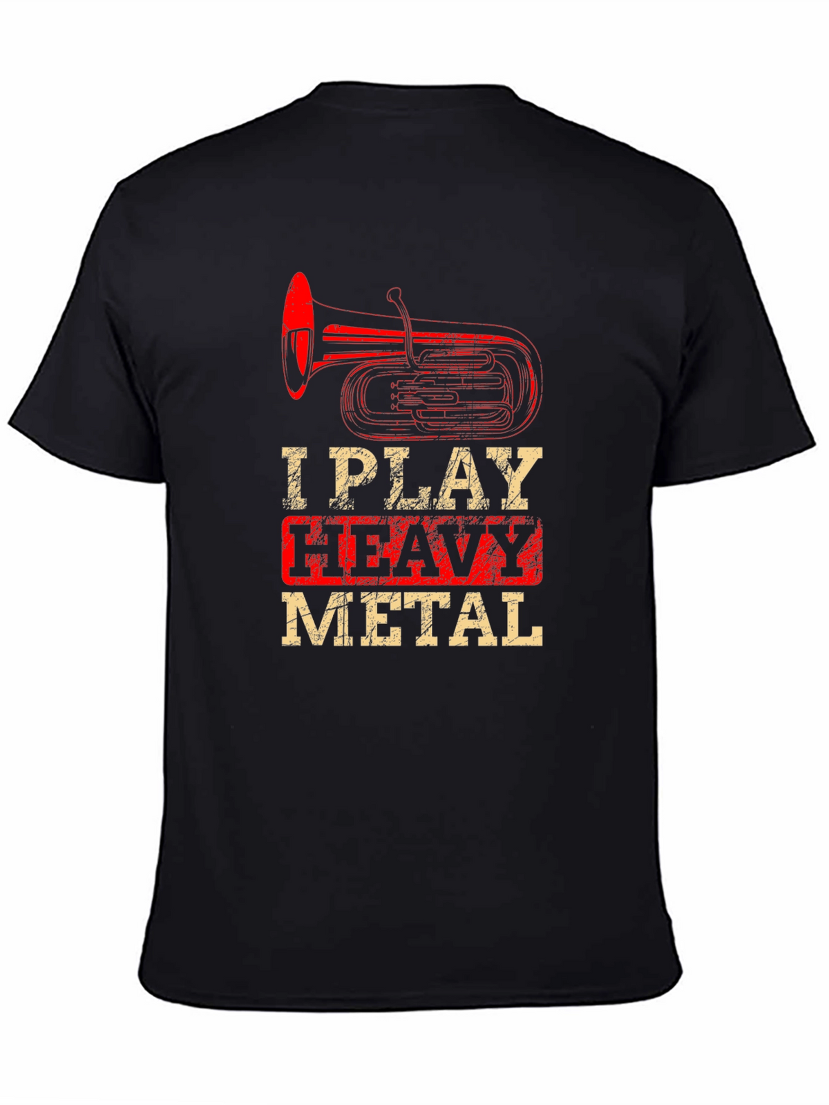 I Play Heavy Metal Tuba Funny Black T-Shirt