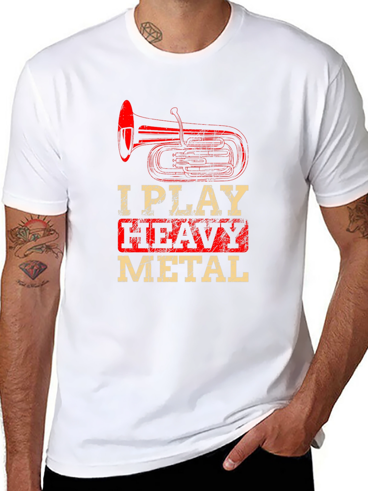 I Play Heavy Metal Tuba Funny Black T-Shirt