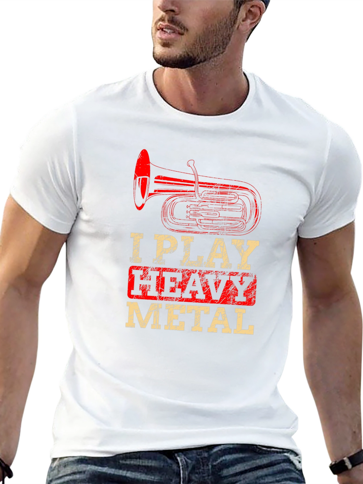 I Play Heavy Metal Tuba Funny Black T-Shirt