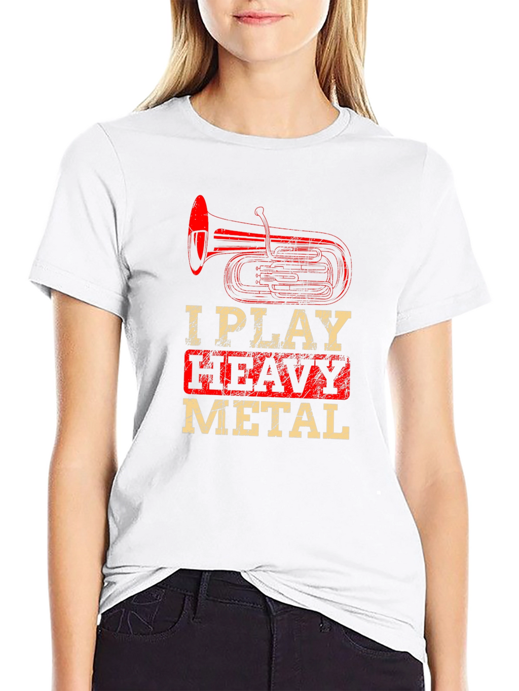 I Play Heavy Metal Tuba Funny Black T-Shirt