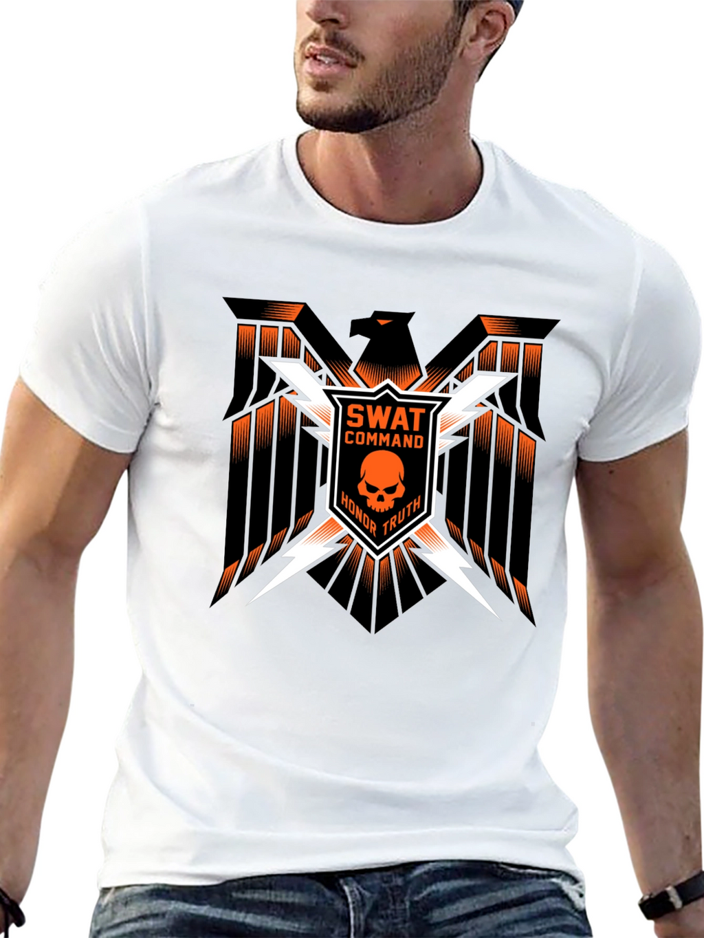 SWAT Command Skull Graphic Tee