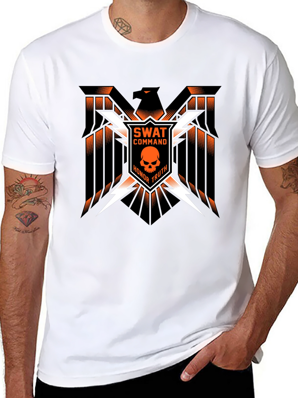 SWAT Command Skull Graphic Tee