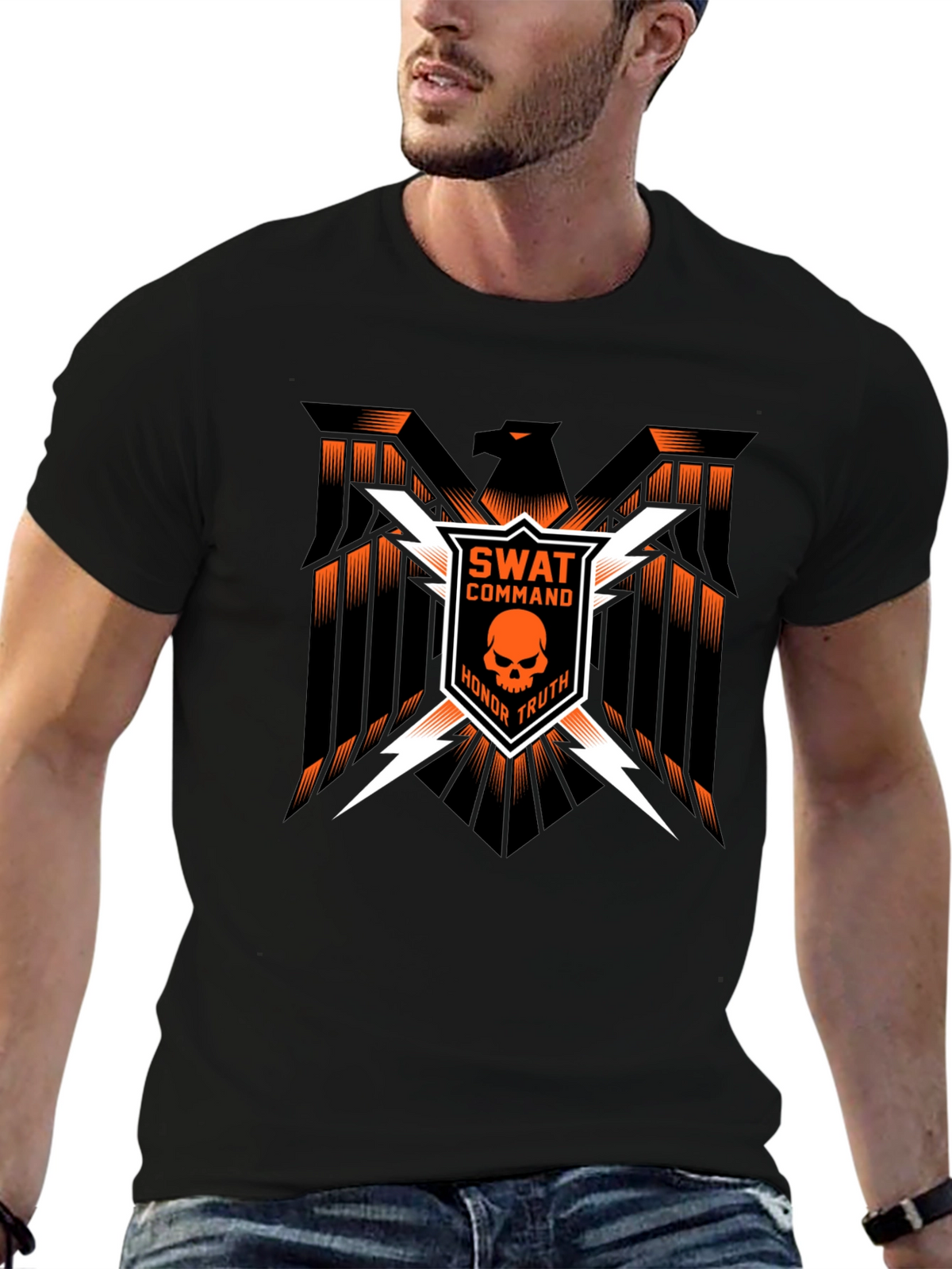 SWAT Command Skull Graphic Tee