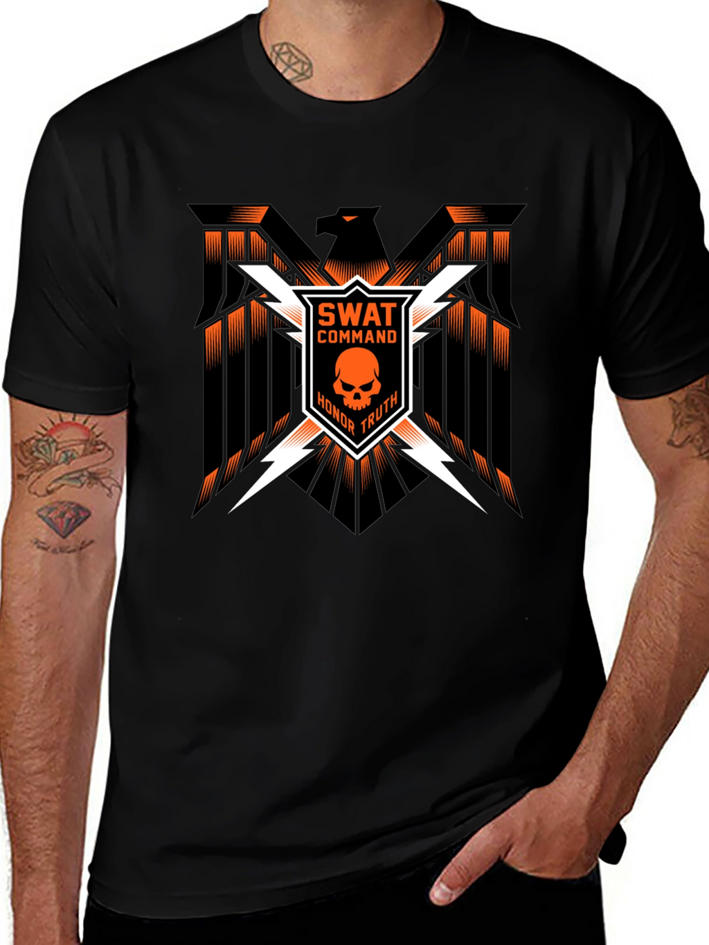 SWAT Command Skull Graphic Tee