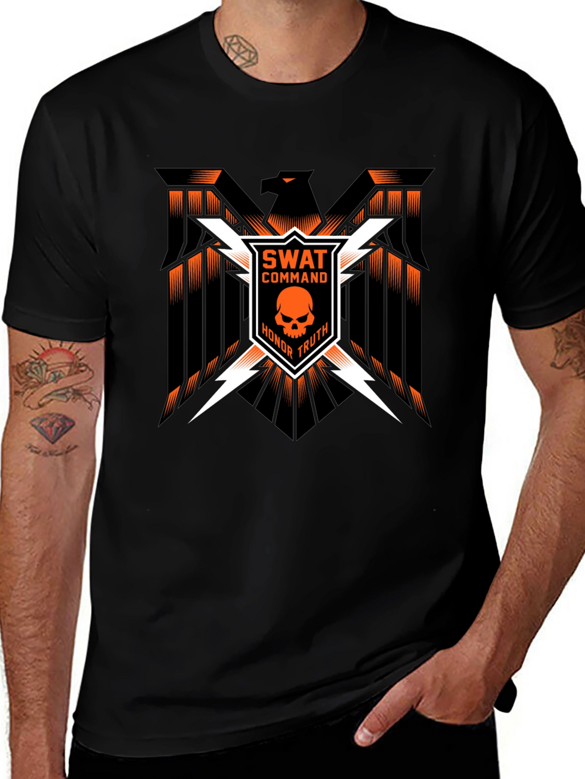 SWAT Command Skull Graphic Tee
