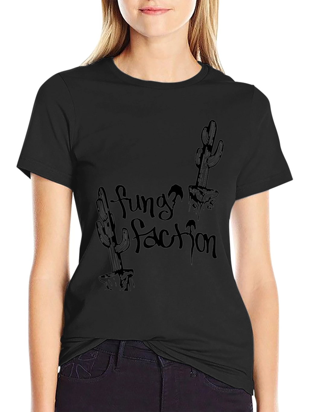 Funky Faction Cactus Graphic Black Tee