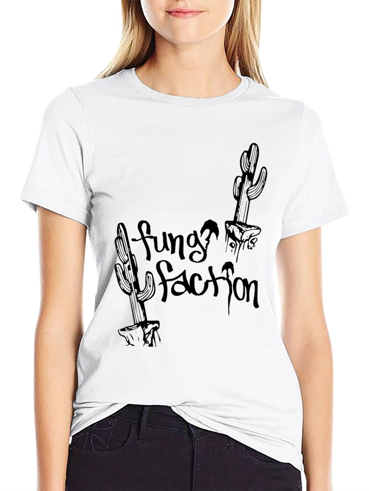 Funky Faction Cactus Graphic Black Tee