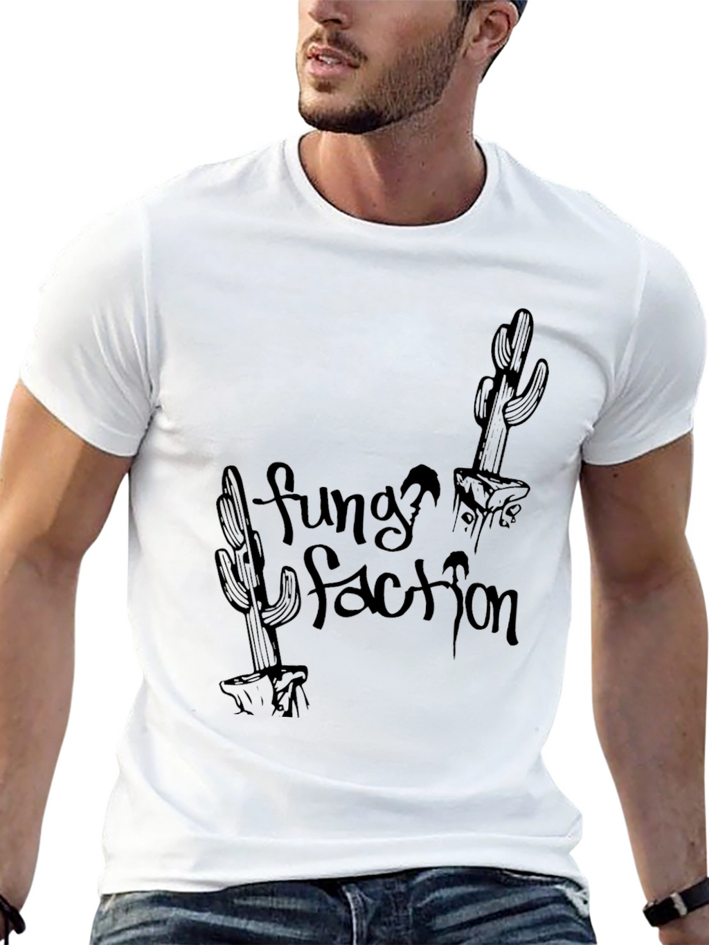Funky Faction Cactus Graphic Black Tee