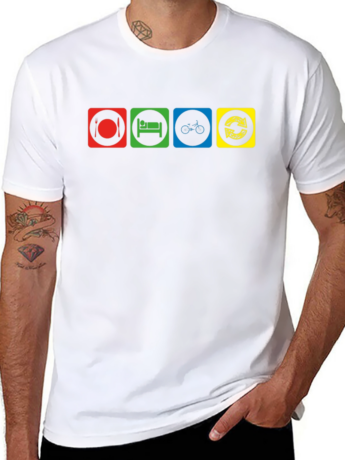 Eat Sleep Cycle Repeat Graphic T-Shirt