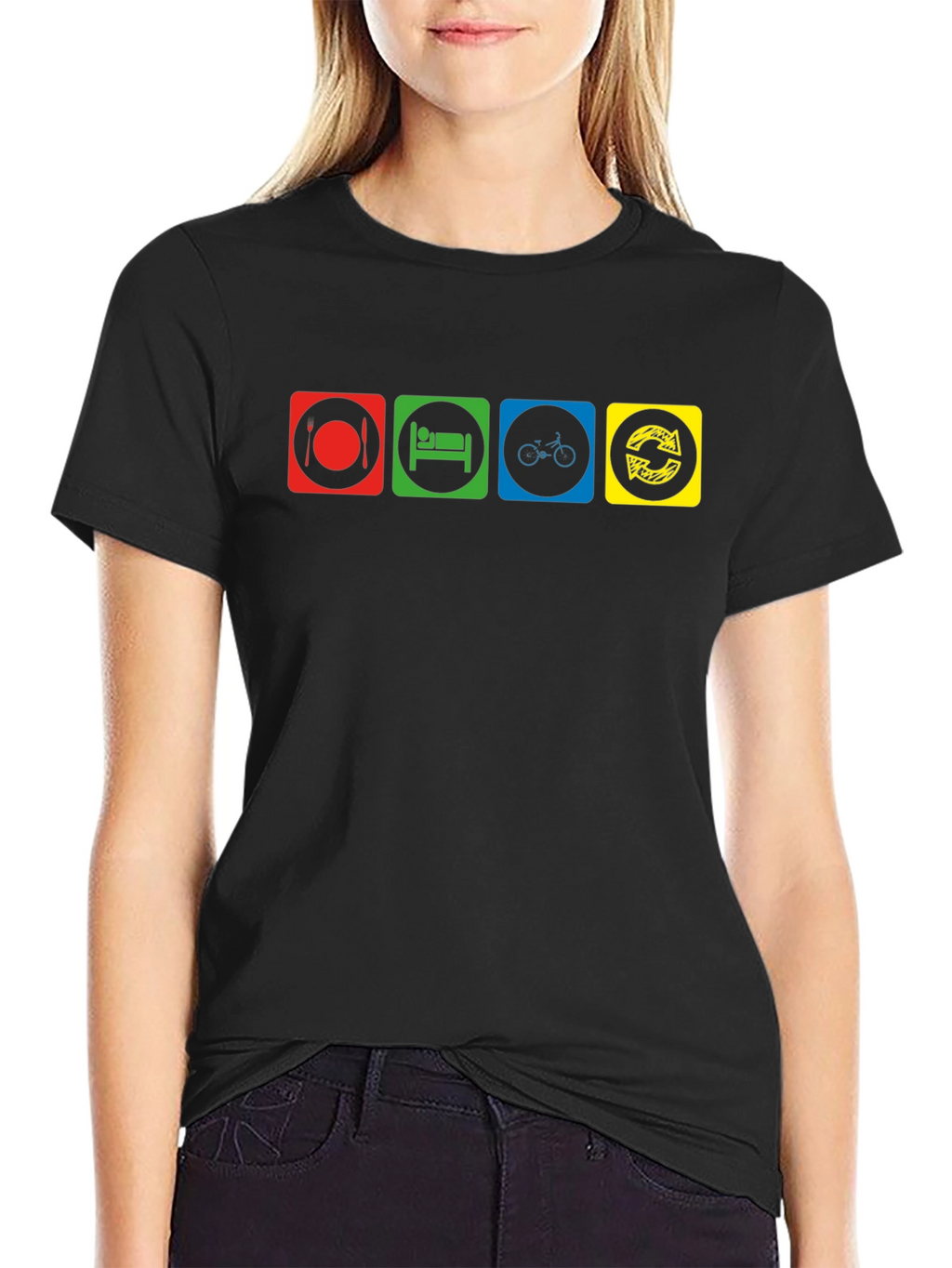 Eat Sleep Cycle Repeat Graphic T-Shirt