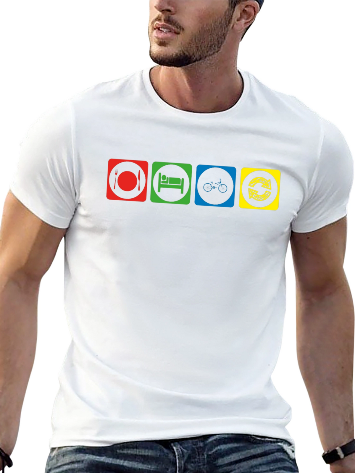 Eat Sleep Cycle Repeat Graphic T-Shirt