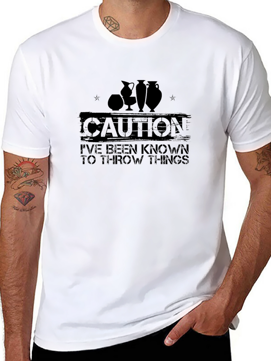 Caution: I Throw Things Pottery T-Shirt