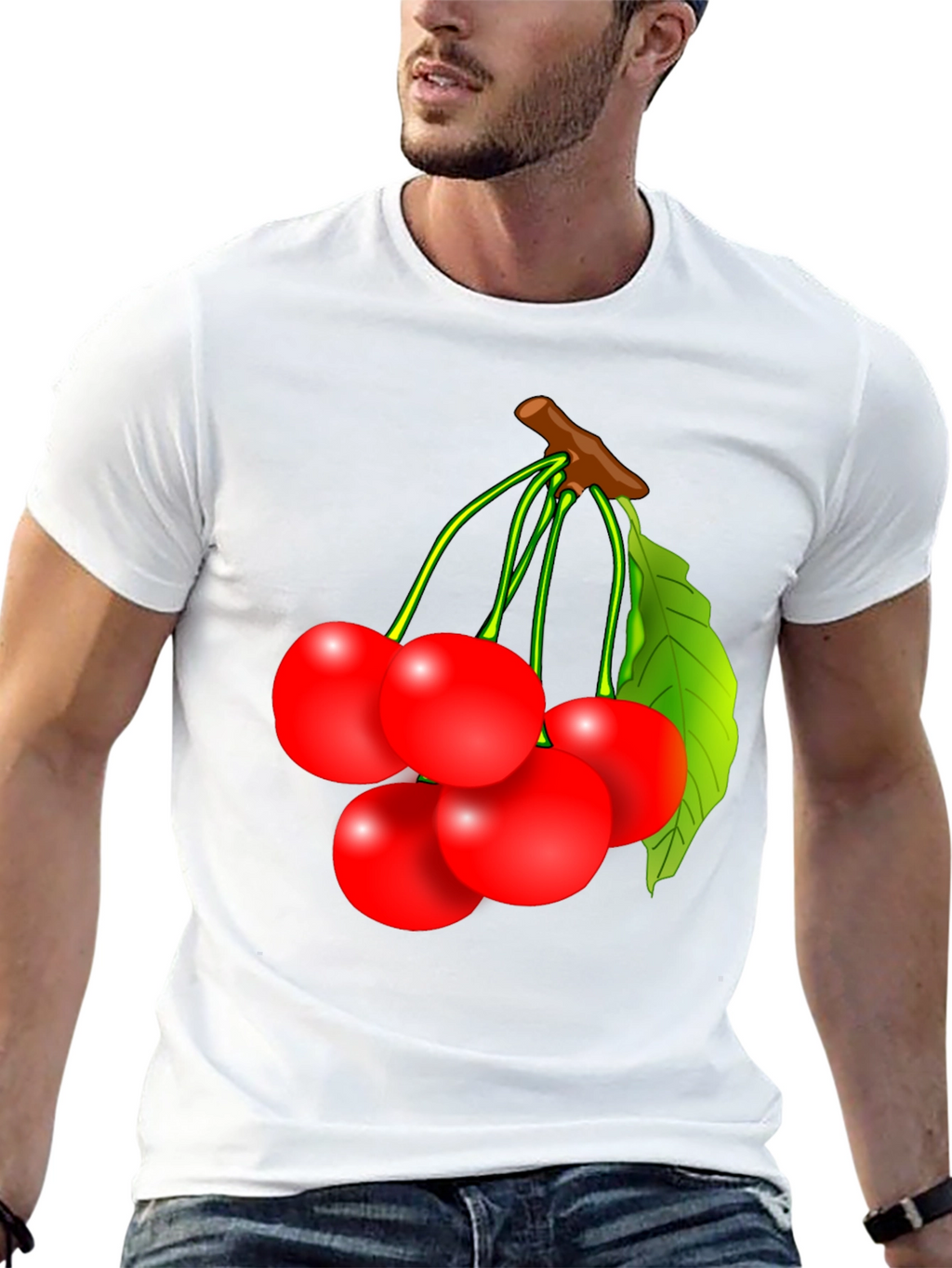 Cherry Graphic T-Shirt - Fruit Design Tee