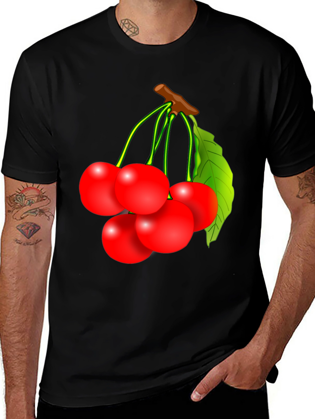 Cherry Graphic T-Shirt - Fruit Design Tee