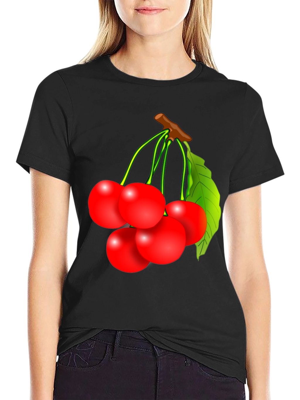 Cherry Graphic T-Shirt - Fruit Design Tee