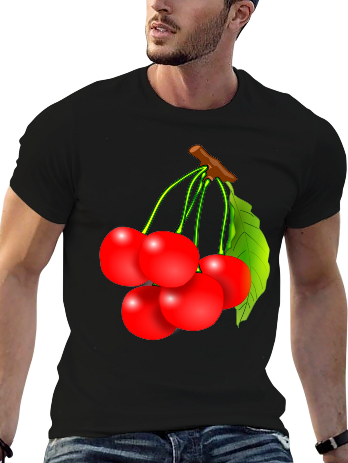 Cherry Graphic T-Shirt - Fruit Design Tee