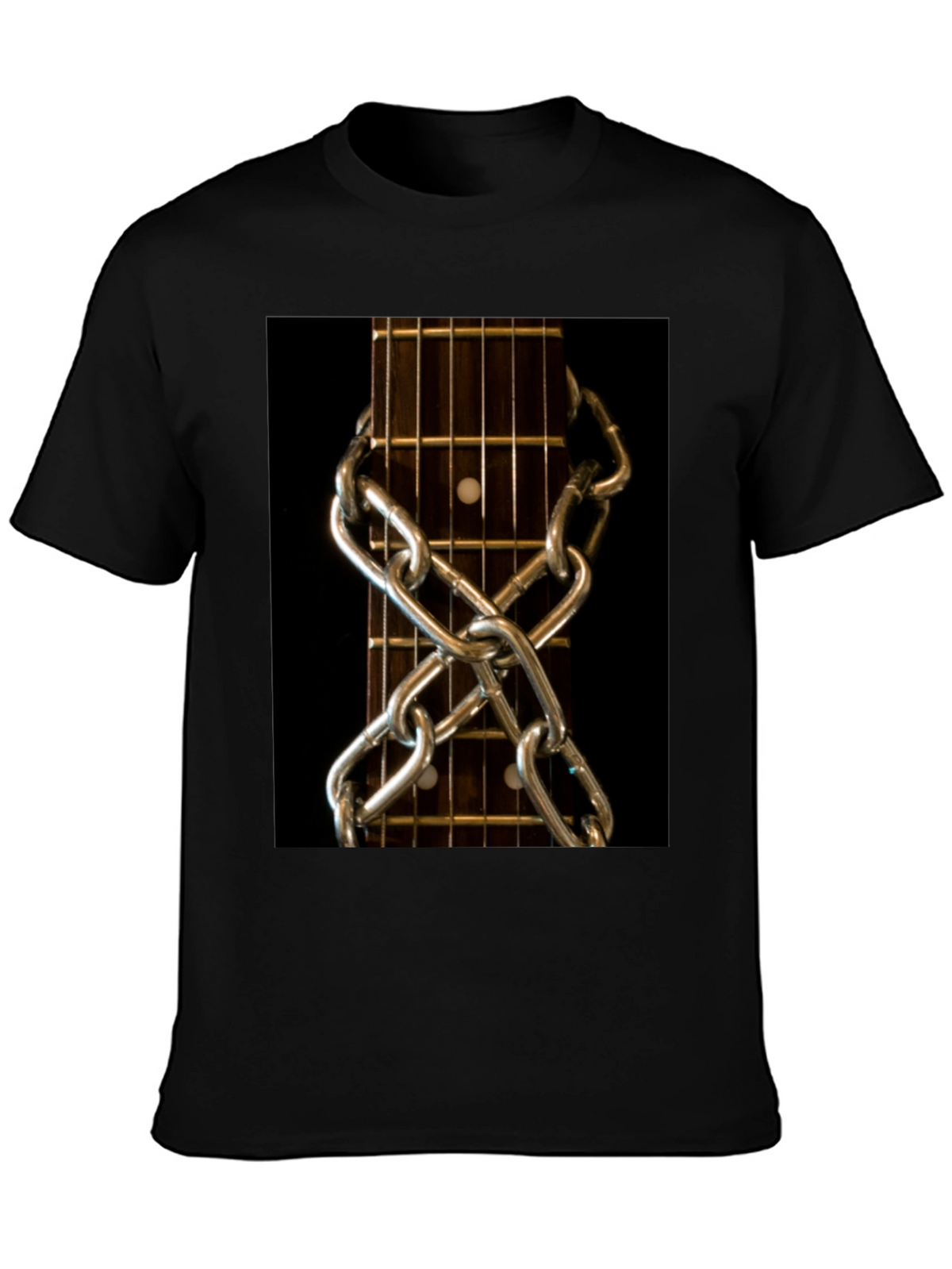 Guitar Neck & Chain Graphic T-Shirt