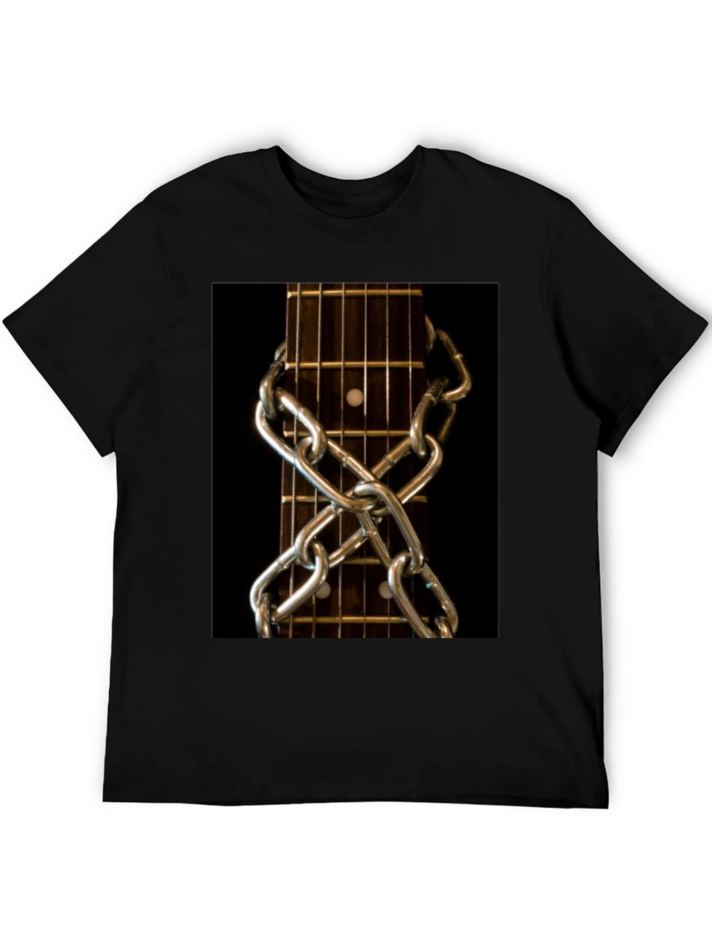 Guitar Neck & Chain Graphic T-Shirt