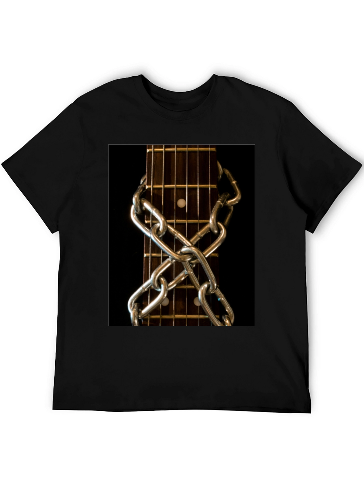 Guitar Neck & Chain Graphic T-Shirt