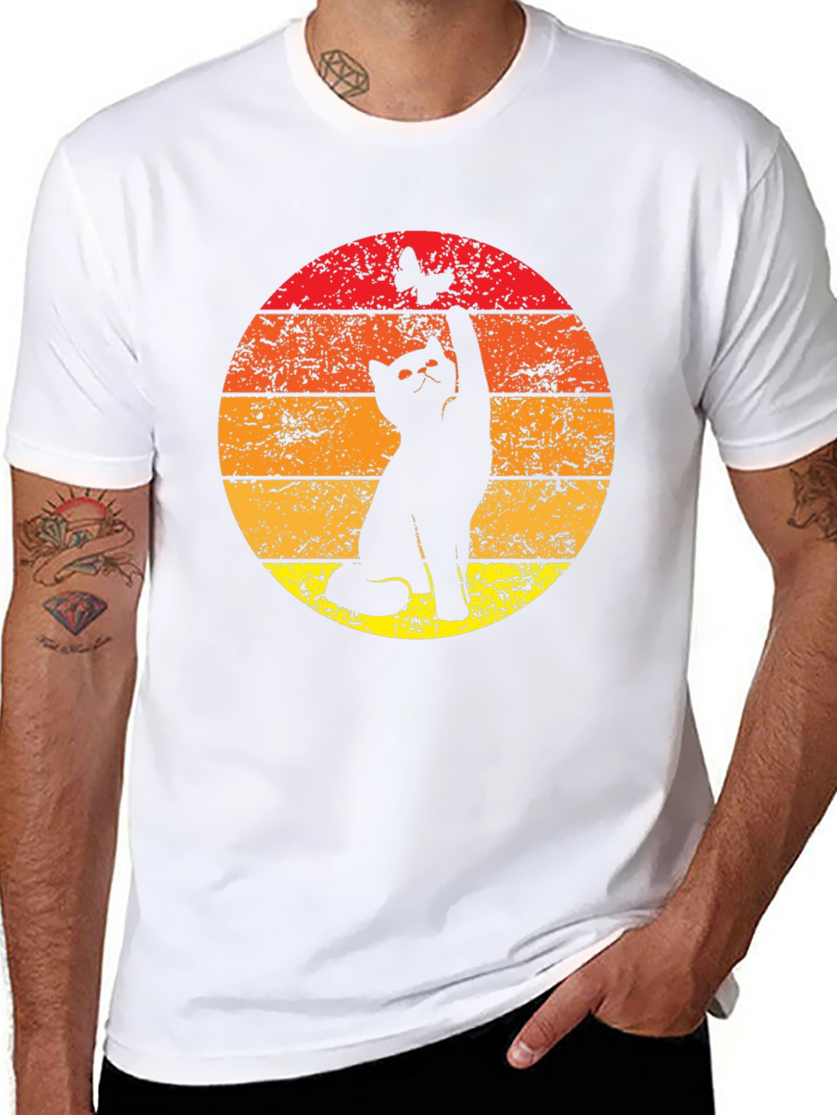 Cat and Butterfly Graphic Tee