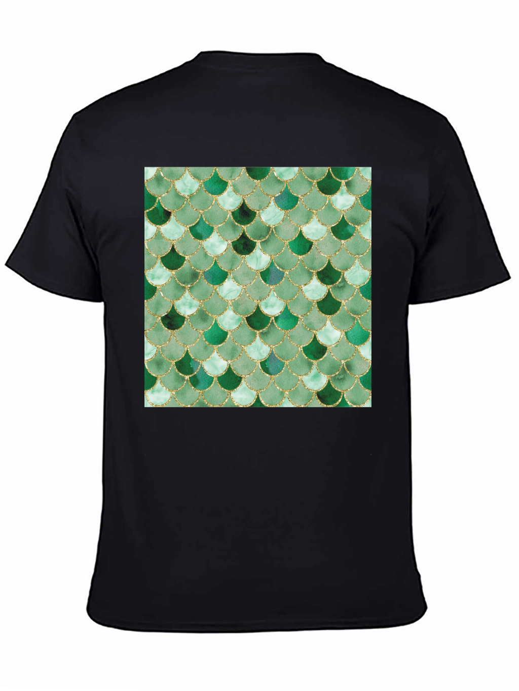 Green Scale Print Black T-Shirt - Stylish Casual Wear