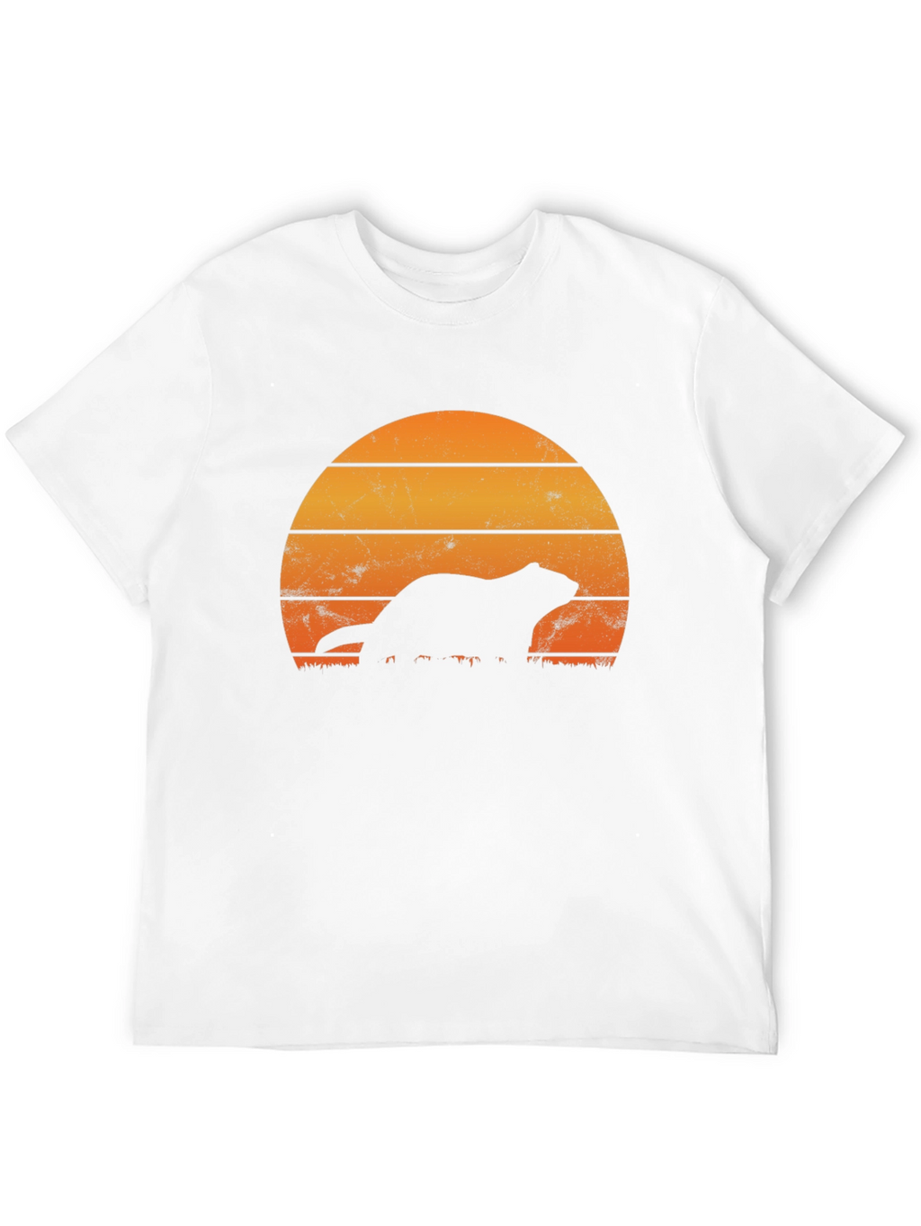 Retro Sunset Otter Silhouette T-Shirt