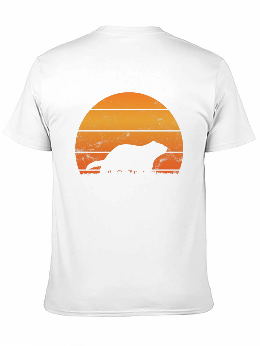 Retro Sunset Otter Silhouette T-Shirt