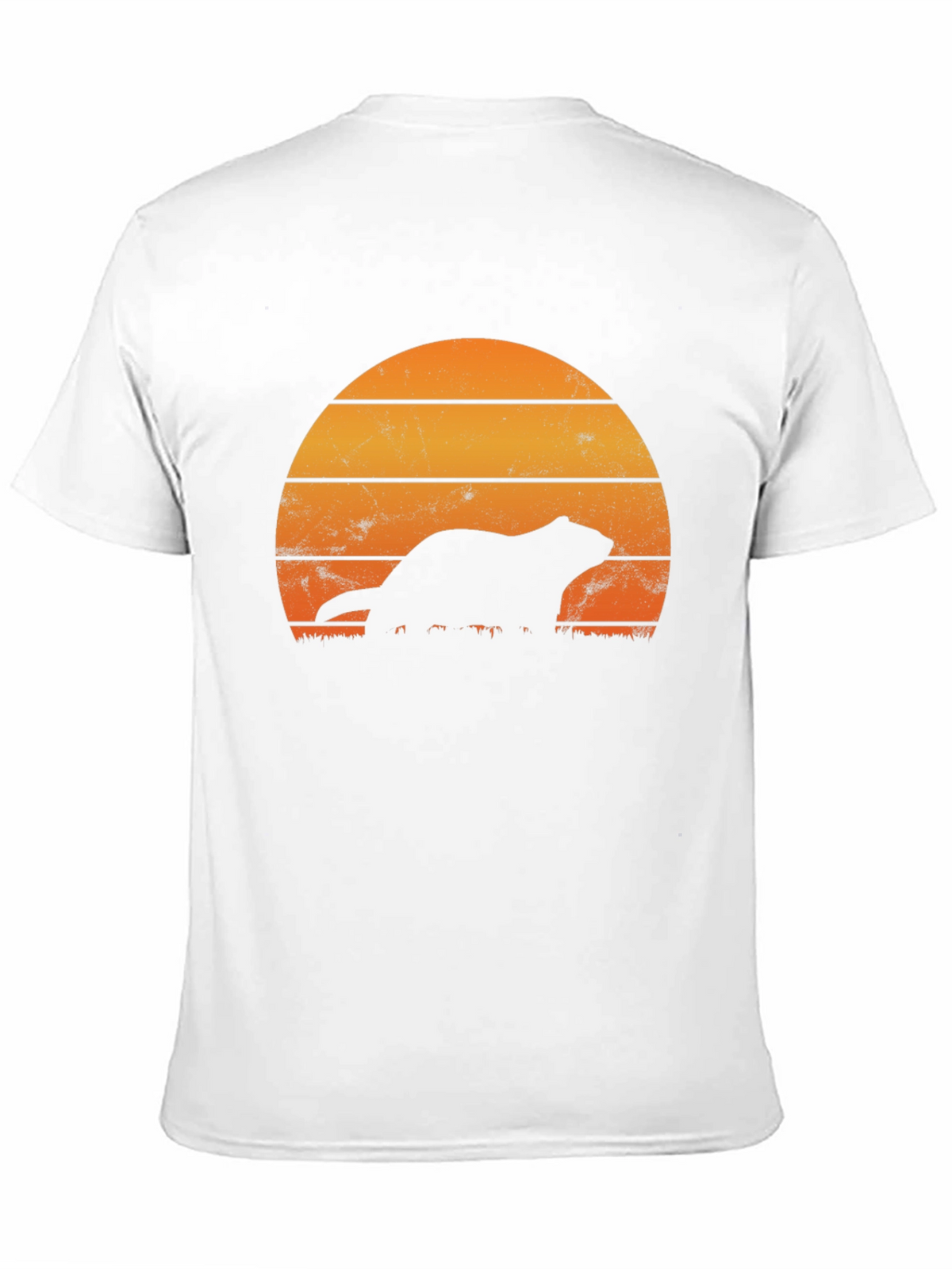 Retro Sunset Otter Silhouette T-Shirt