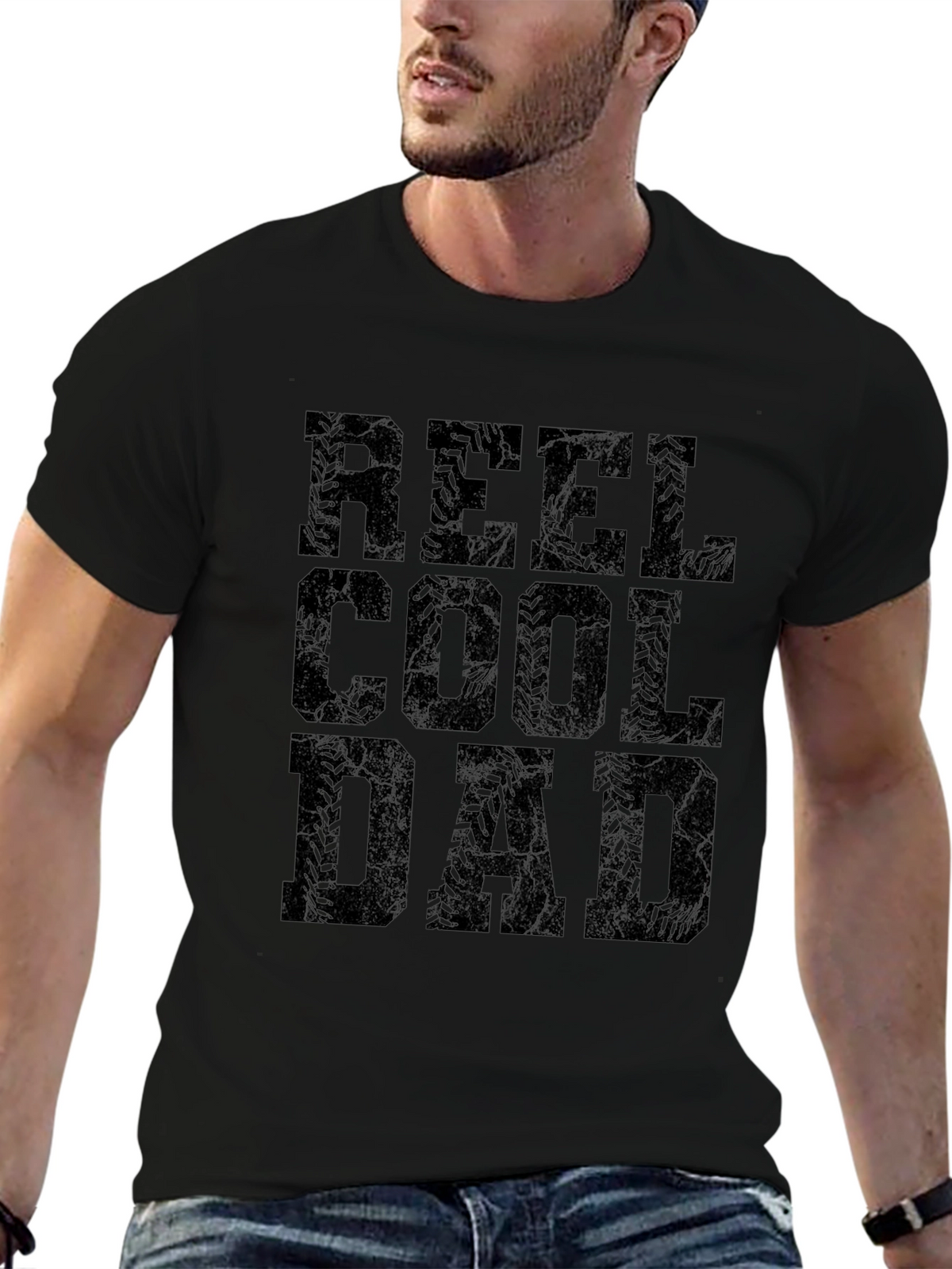 Reel Cool Dad Graphic Tee - Black