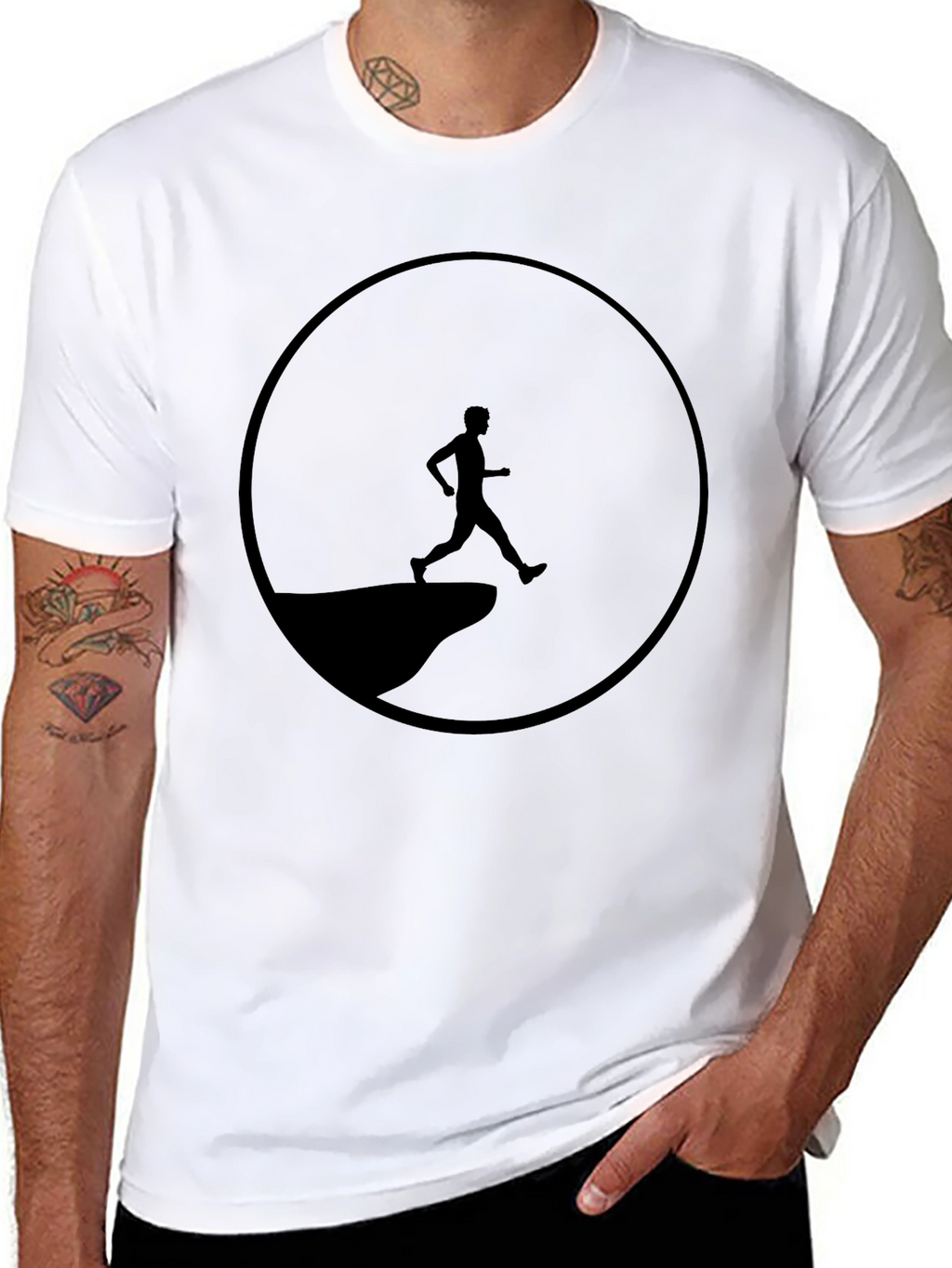 Cliff Jump Black Graphic Tee for Men