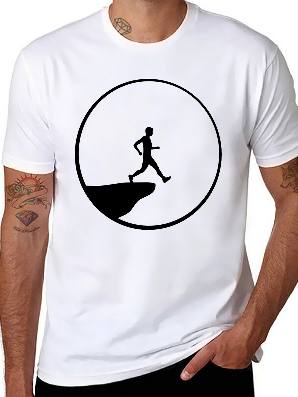 Cliff Jump Black Graphic Tee for Men