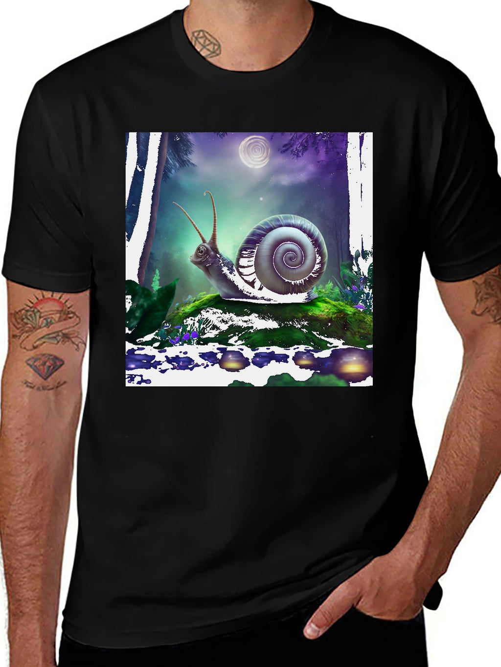 Snail Graphic Tee - Mens Black T-Shirt