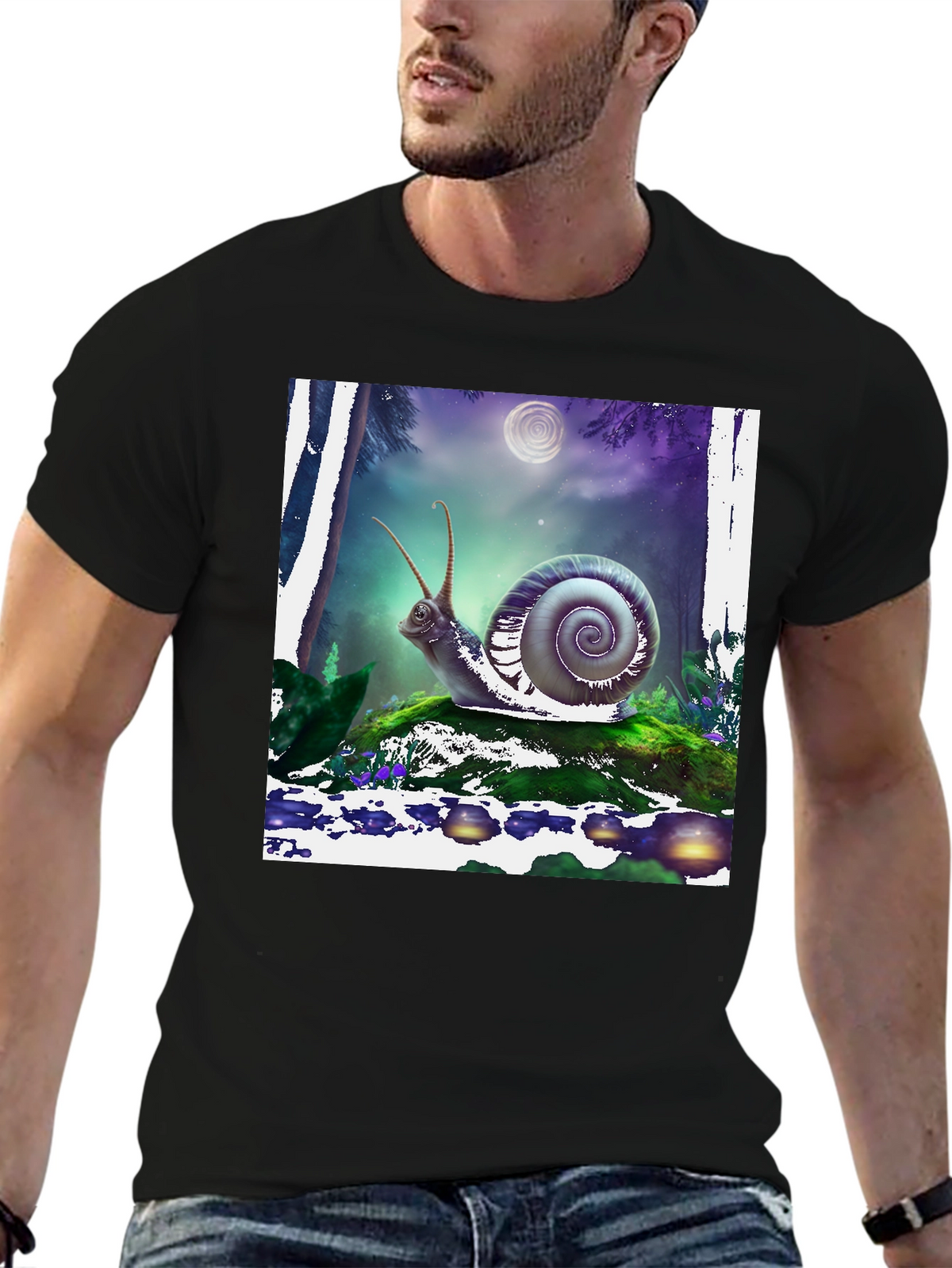 Snail Graphic Tee - Mens Black T-Shirt