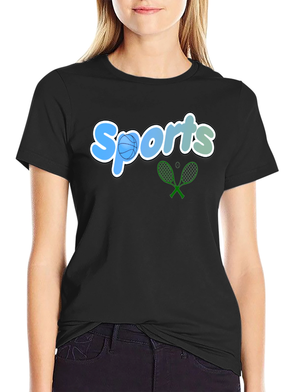 Sports Graphic Tee - Black Casual T-Shirt
