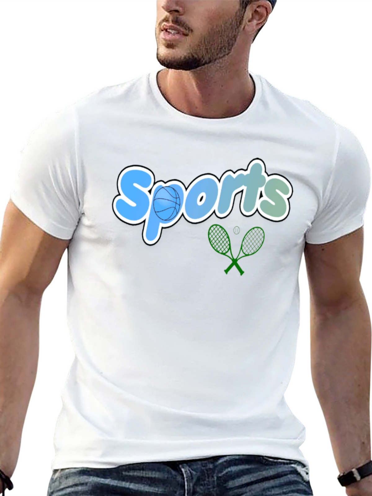 Sports Graphic Tee - Black Casual T-Shirt