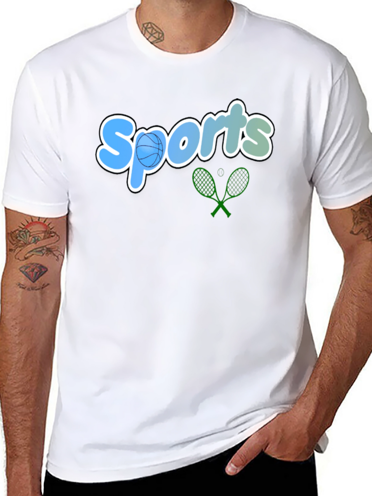 Sports Graphic Tee - Black Casual T-Shirt