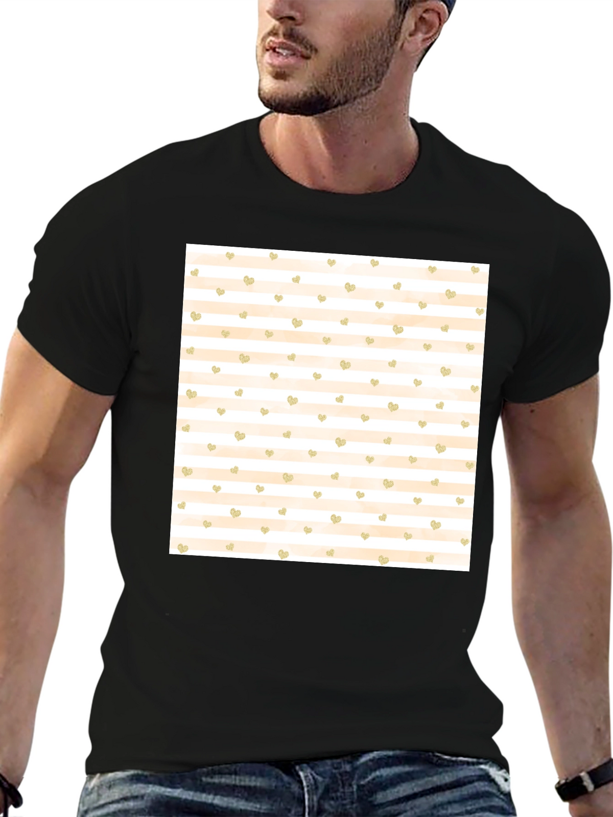 Striped Heart Tee