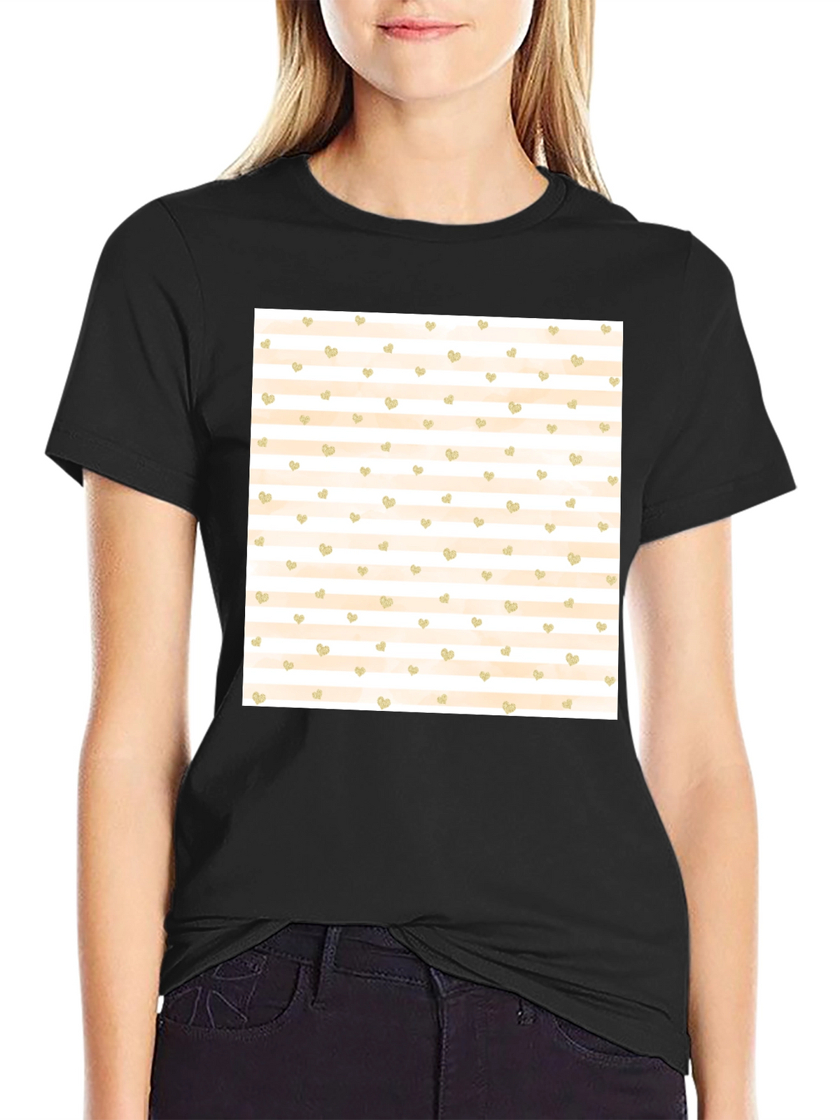 Striped Heart Tee