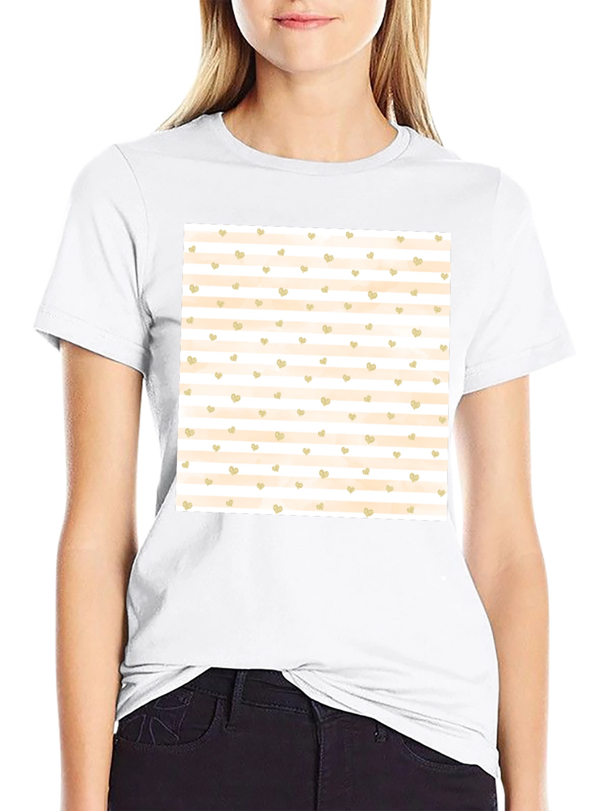Striped Heart Tee