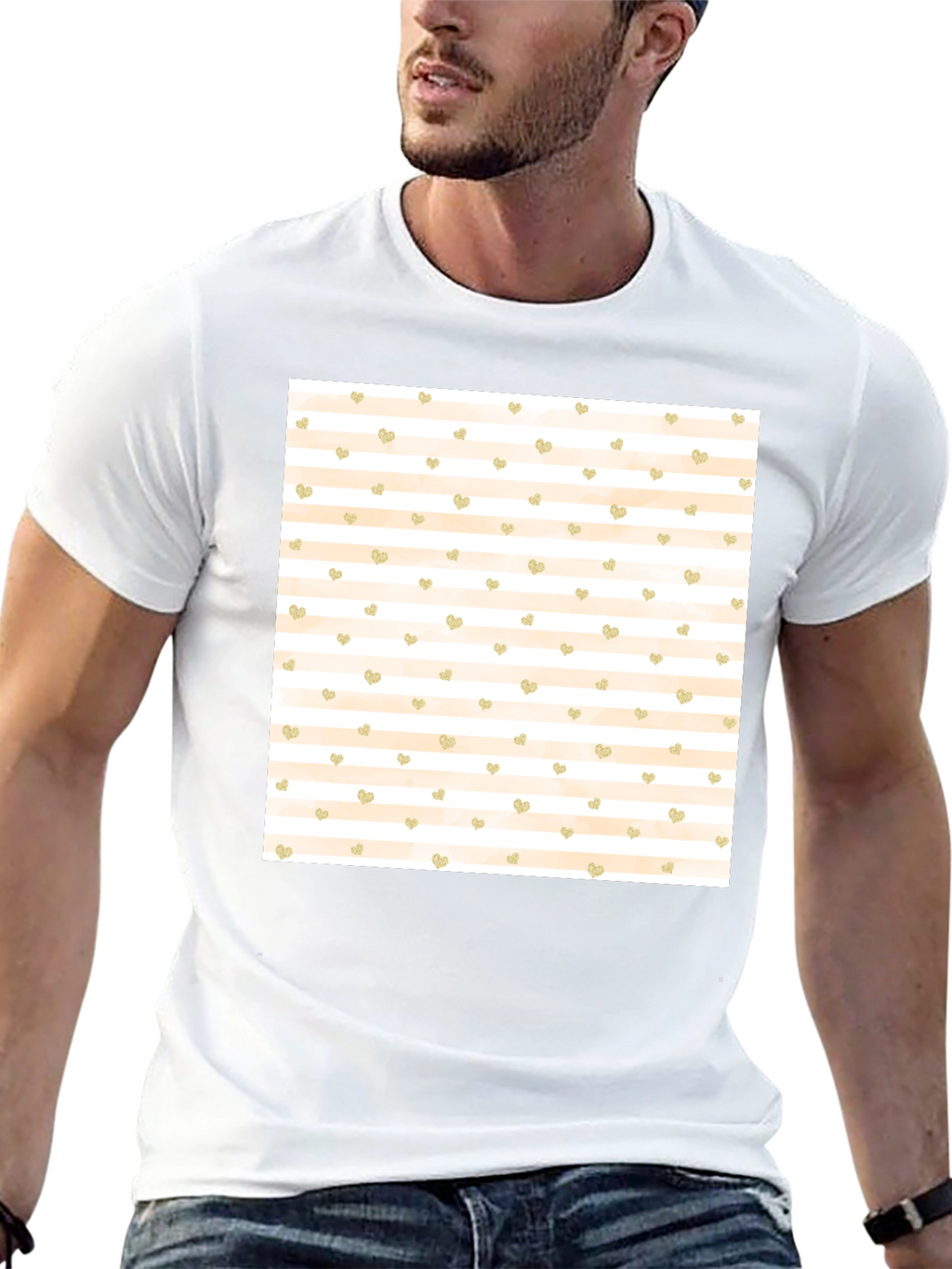 Striped Heart Tee