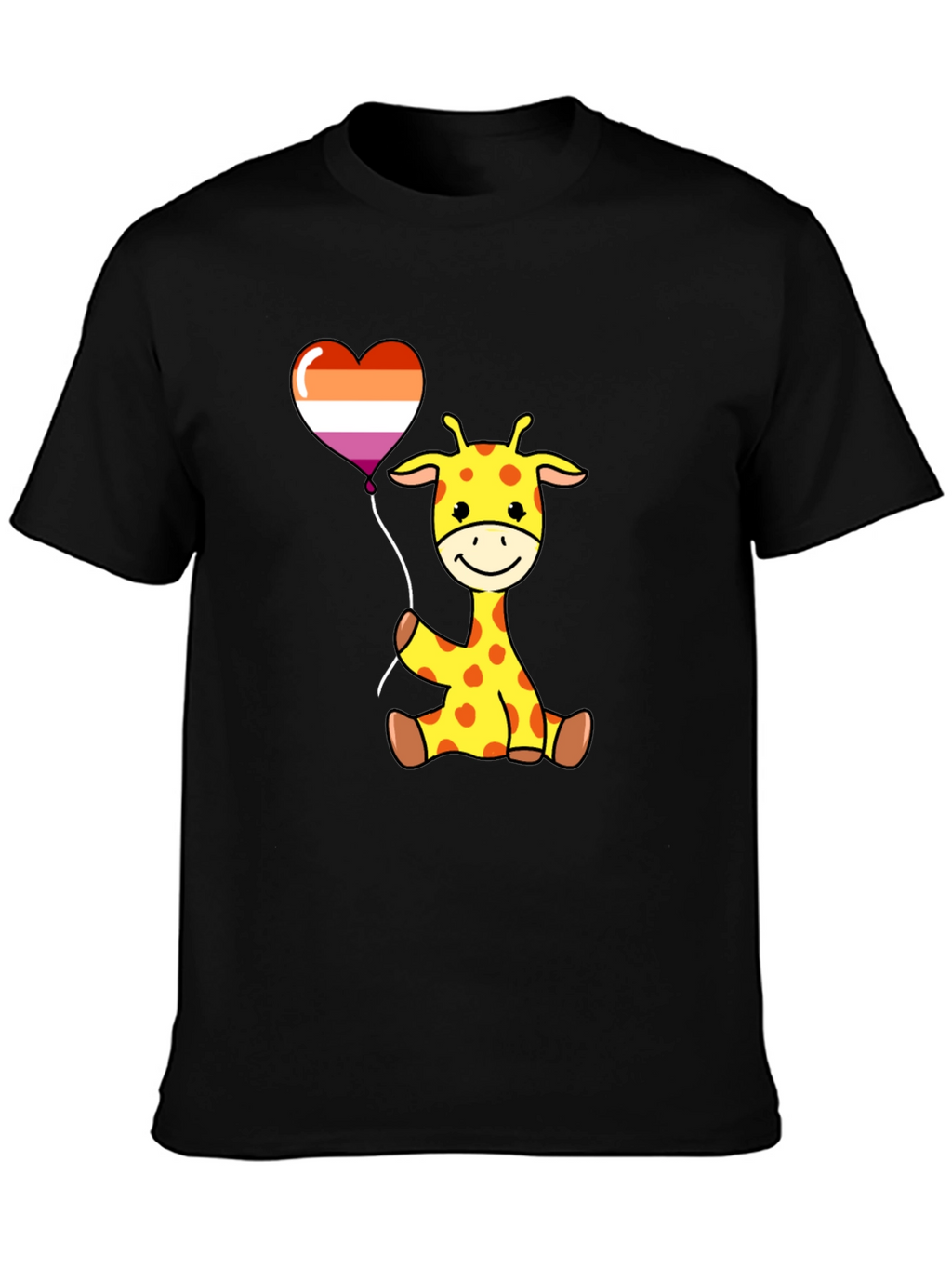 Giraffe Lesbian Pride Heart Balloon T-Shirt
