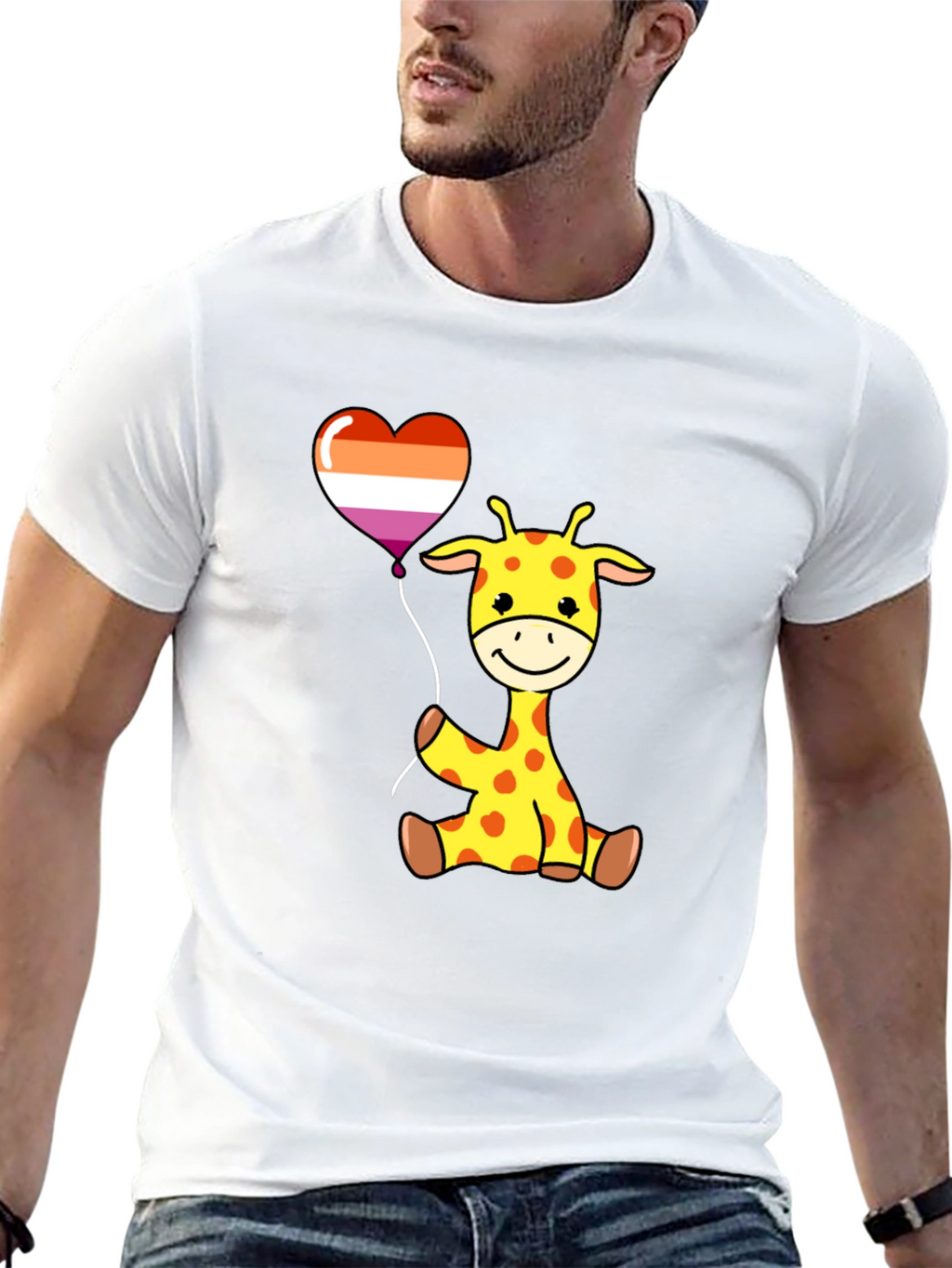 Giraffe Lesbian Pride Heart Balloon T-Shirt