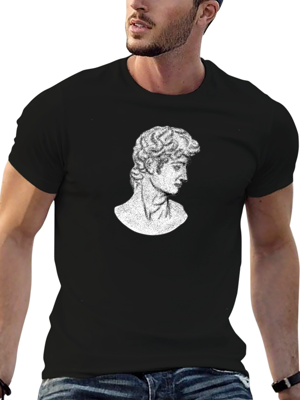 David Bust Graphic Tee - Black Casual T-Shirt