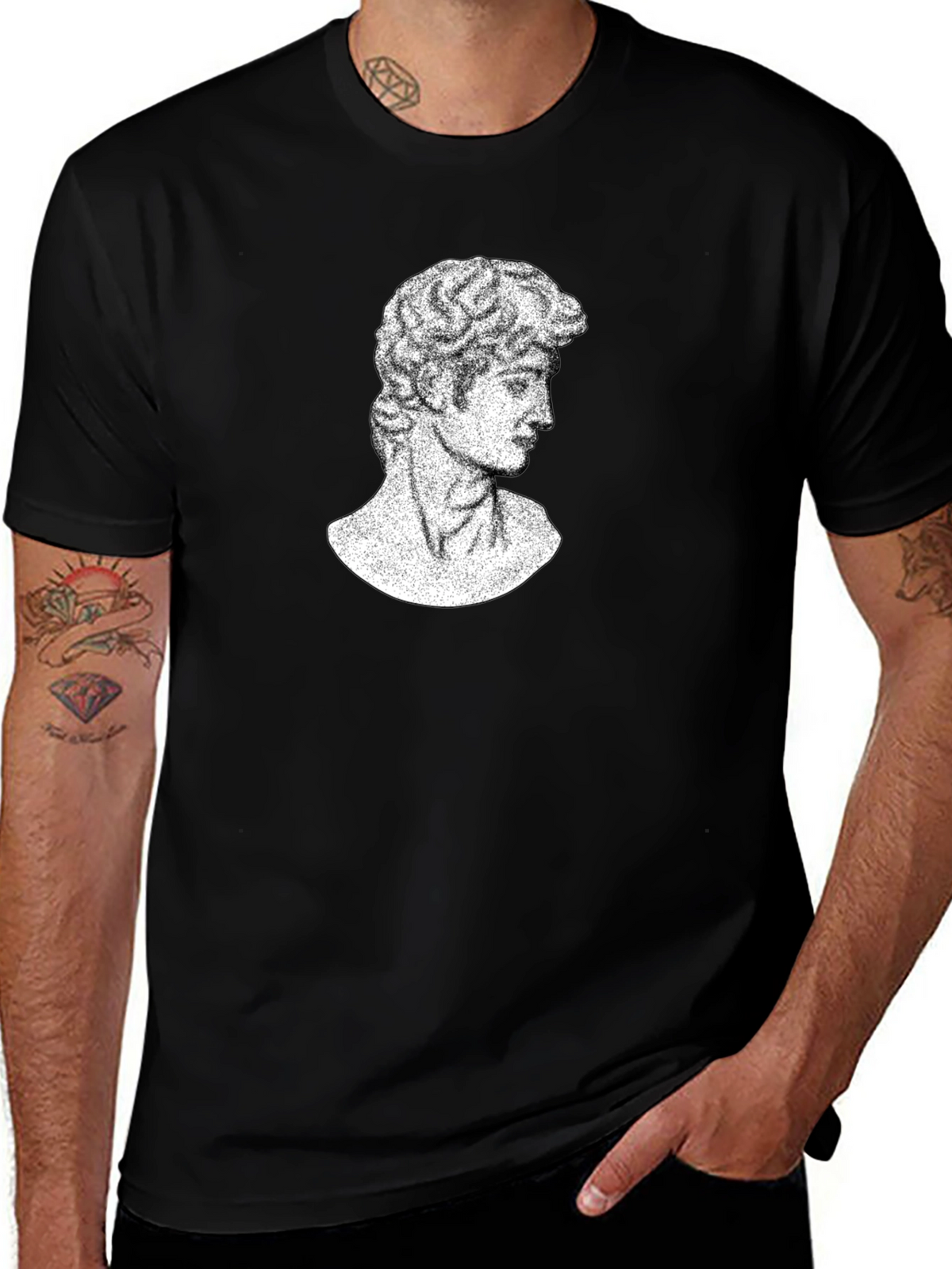 David Bust Graphic Tee - Black Casual T-Shirt