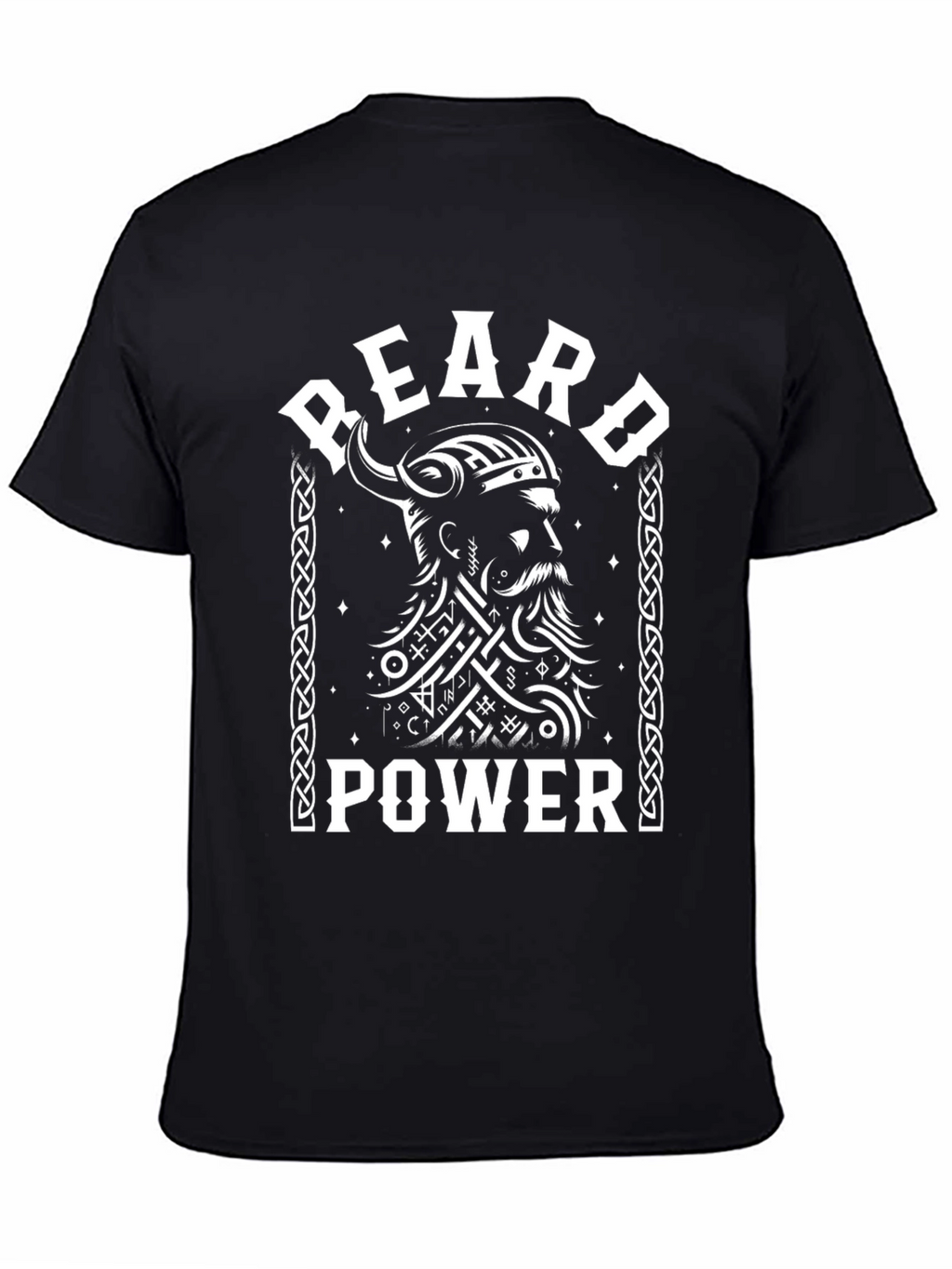 Beard Power Viking T-Shirt - Black Graphic Tee