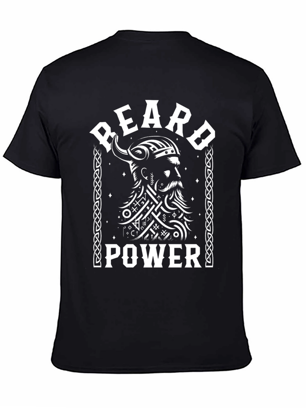 Beard Power Viking T-Shirt - Black Graphic Tee