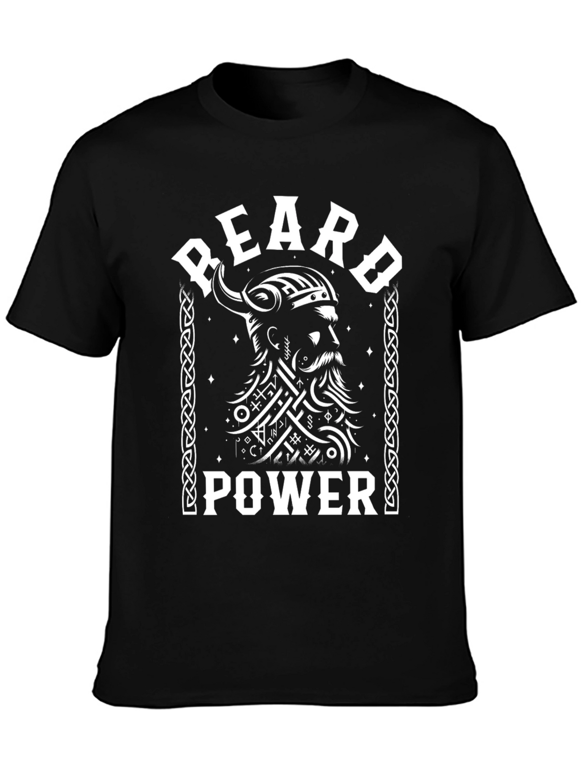 Beard Power Viking T-Shirt - Black Graphic Tee