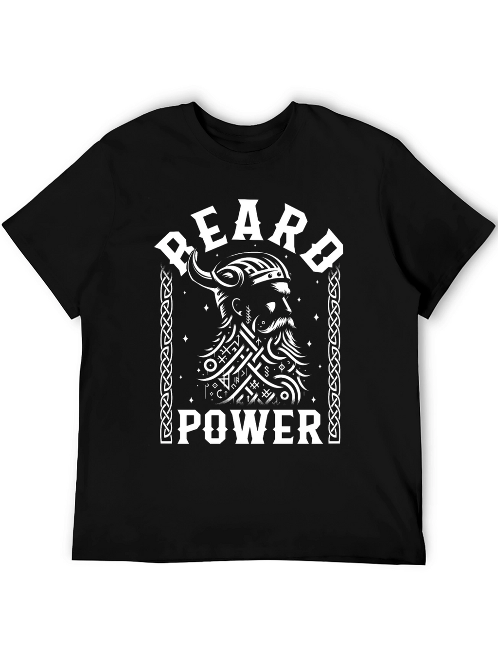 Beard Power Viking T-Shirt - Black Graphic Tee