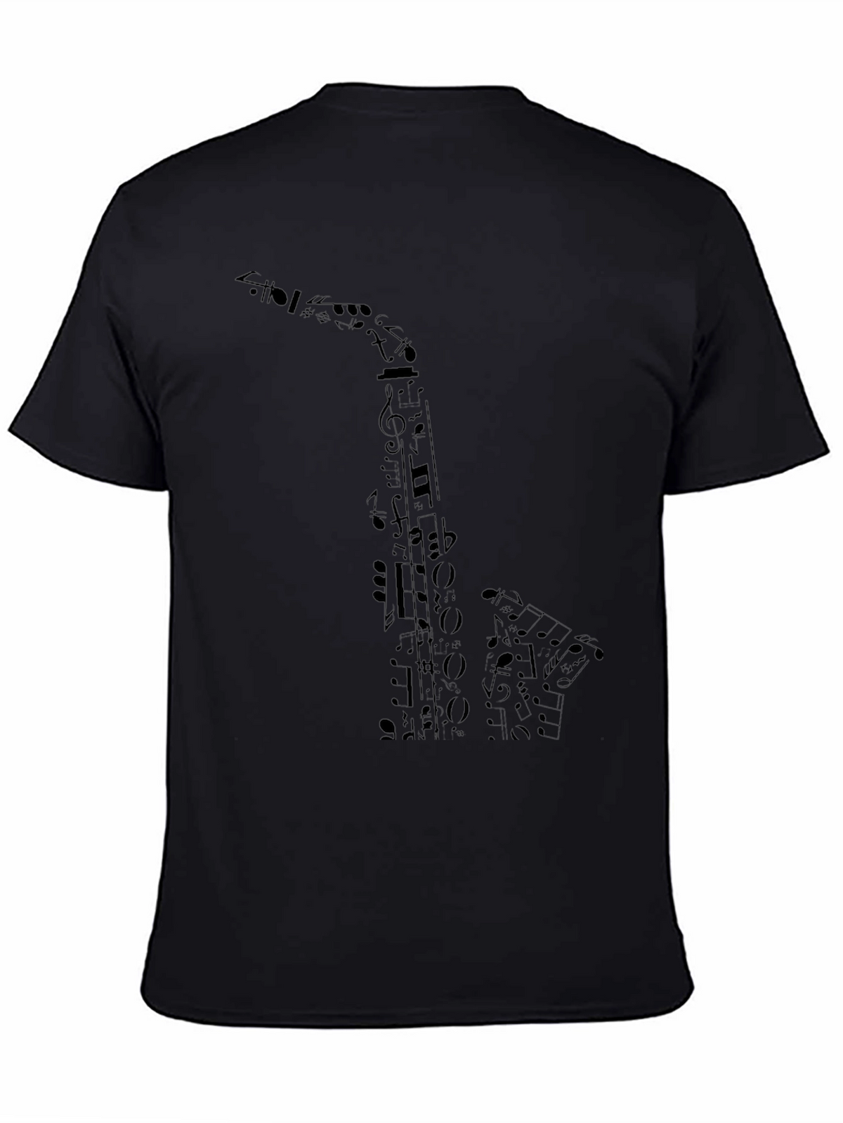 Musical Saxophone Graphic Tee - Black