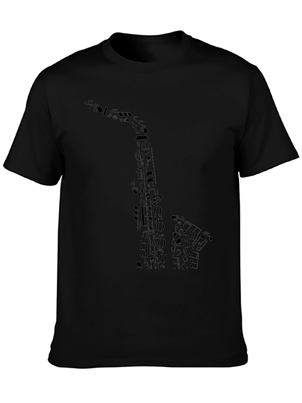 Musical Saxophone Graphic Tee - Black